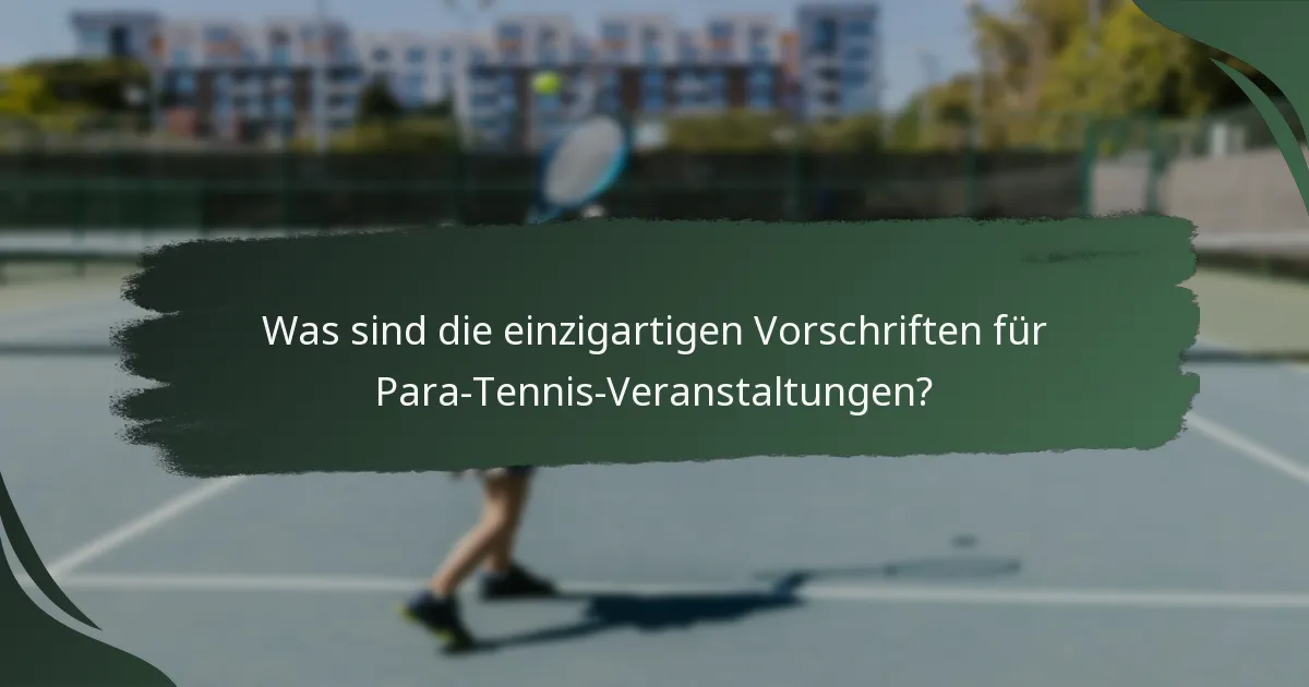 Was sind die einzigartigen Vorschriften für Para-Tennis-Veranstaltungen?