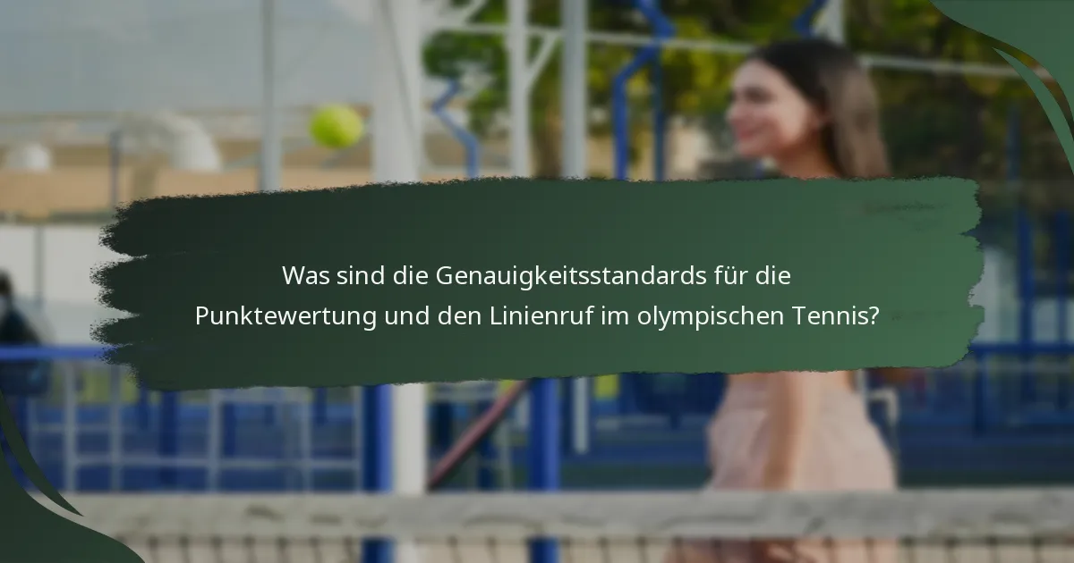 Was sind die Genauigkeitsstandards für die Punktewertung und den Linienruf im olympischen Tennis?