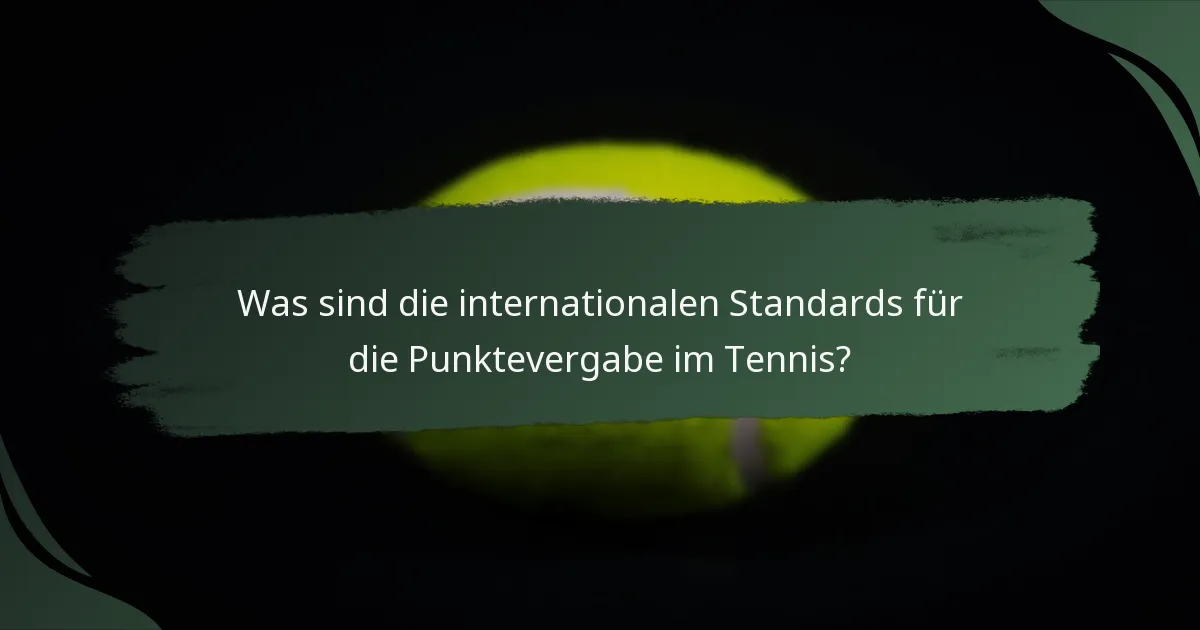 Was sind die internationalen Standards für die Punktevergabe im Tennis?