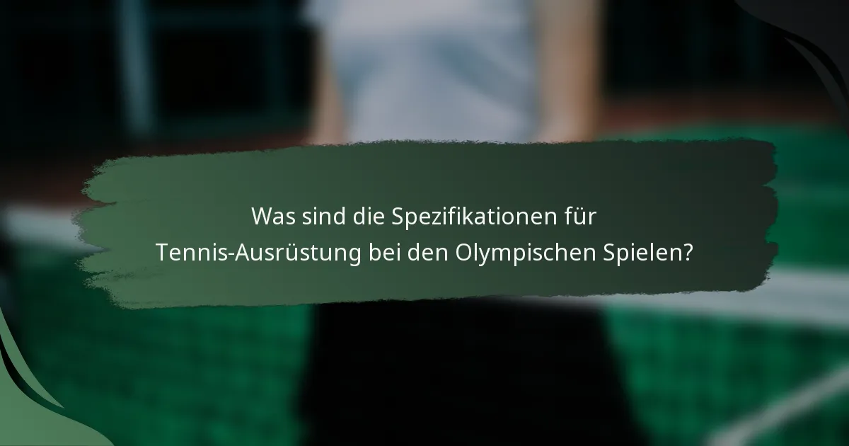 Was sind die Spezifikationen für Tennis-Ausrüstung bei den Olympischen Spielen?