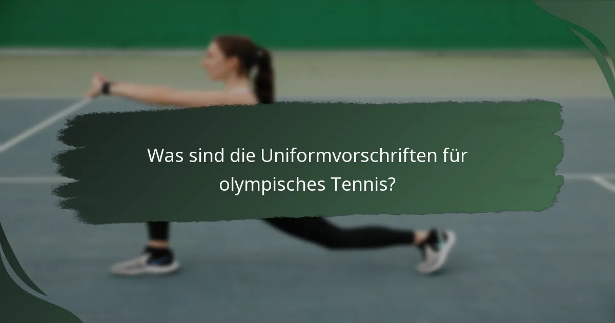 Was sind die Uniformvorschriften für olympisches Tennis?