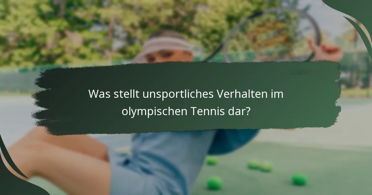 Was stellt unsportliches Verhalten im olympischen Tennis dar?