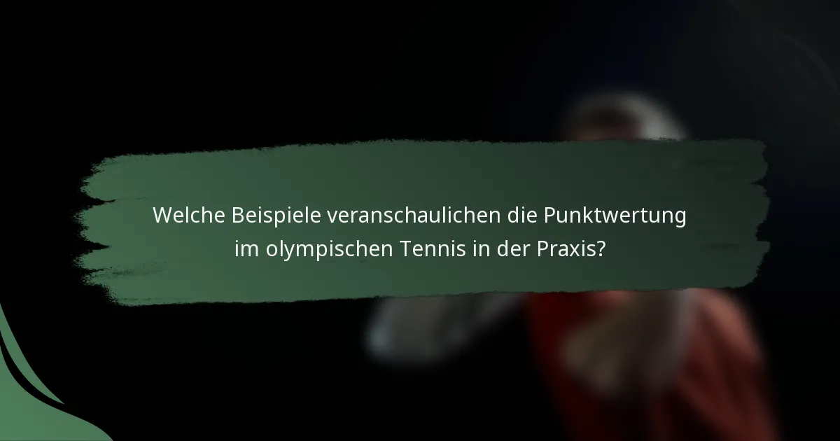 Welche Beispiele veranschaulichen die Punktwertung im olympischen Tennis in der Praxis?