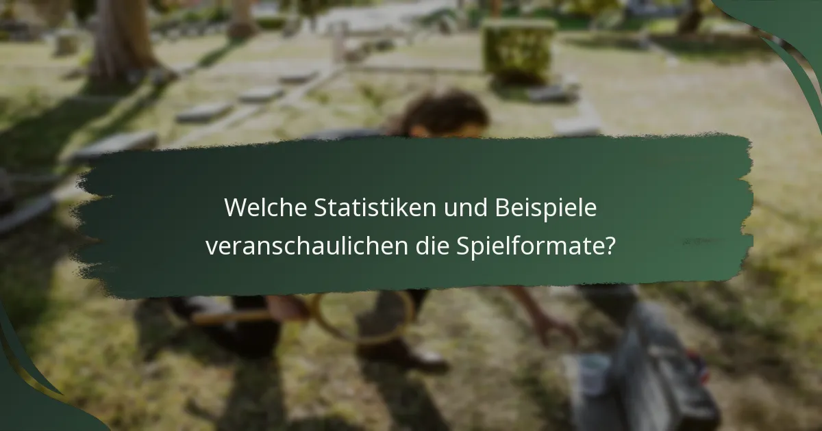 Welche Statistiken und Beispiele veranschaulichen die Spielformate?
