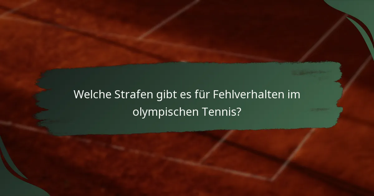 Welche Strafen gibt es für Fehlverhalten im olympischen Tennis?
