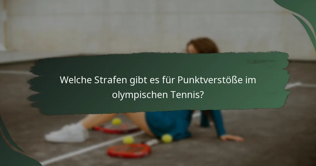 Welche Strafen gibt es für Punktverstöße im olympischen Tennis?