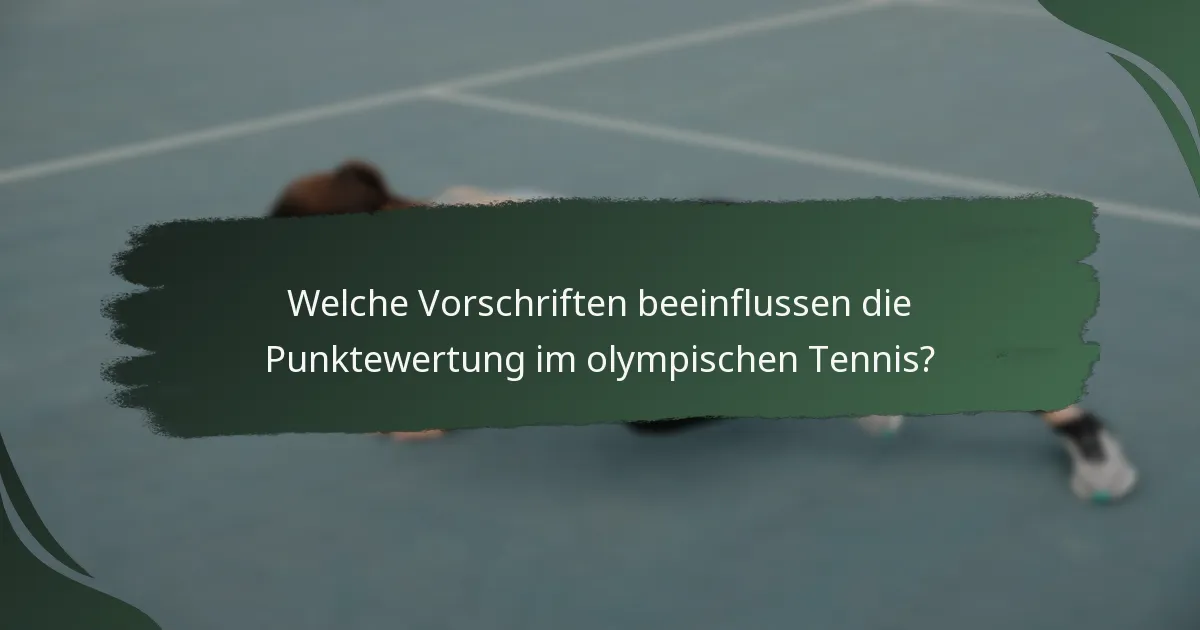 Welche Vorschriften beeinflussen die Punktewertung im olympischen Tennis?