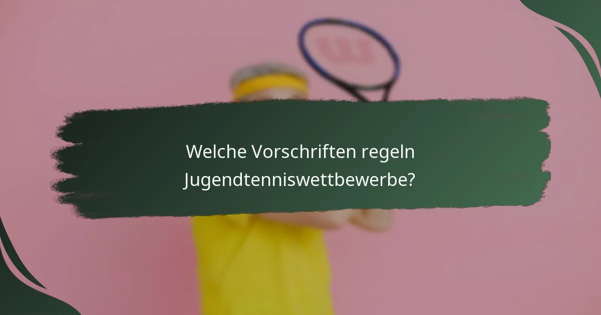 Welche Vorschriften regeln Jugendtenniswettbewerbe?