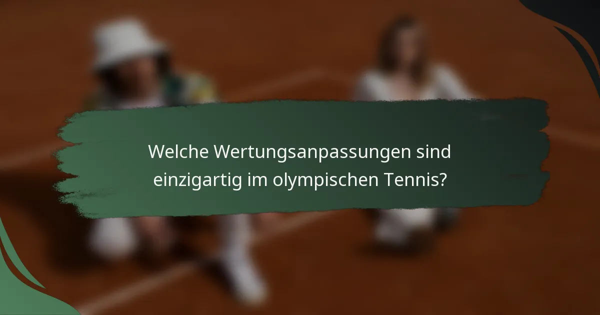 Welche Wertungsanpassungen sind einzigartig im olympischen Tennis?