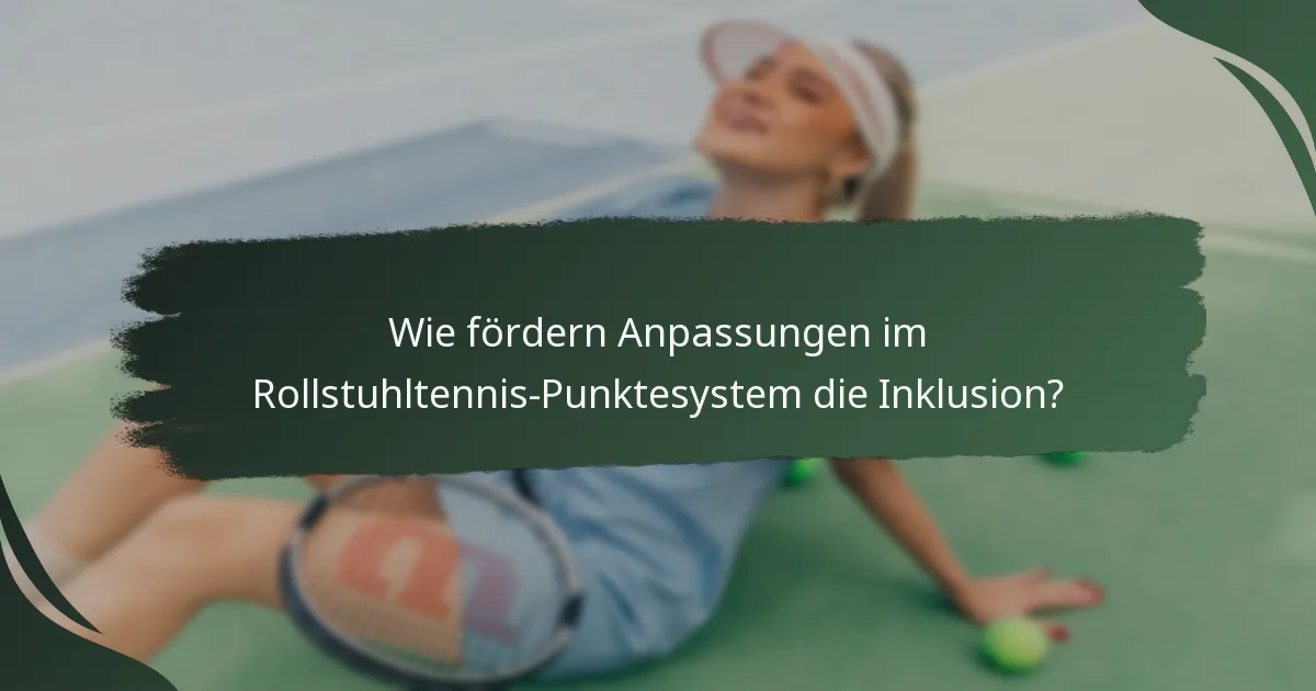 Wie fördern Anpassungen im Rollstuhltennis-Punktesystem die Inklusion?