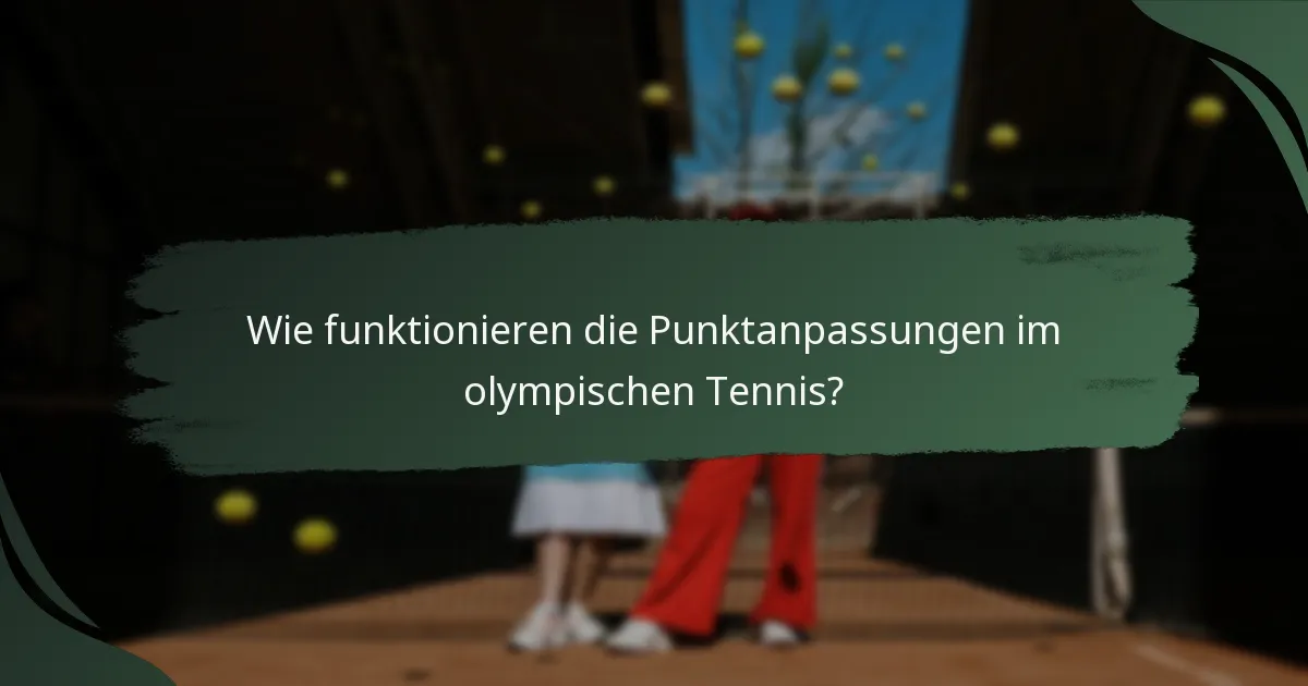 Wie funktionieren die Punktanpassungen im olympischen Tennis?
