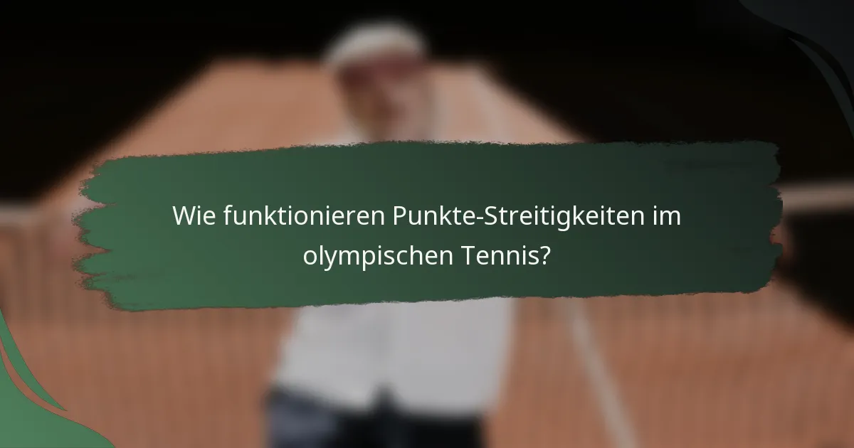 Wie funktionieren Punkte-Streitigkeiten im olympischen Tennis?