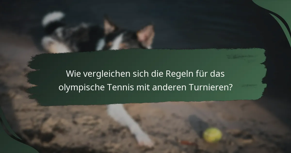 Wie vergleichen sich die Regeln für das olympische Tennis mit anderen Turnieren?
