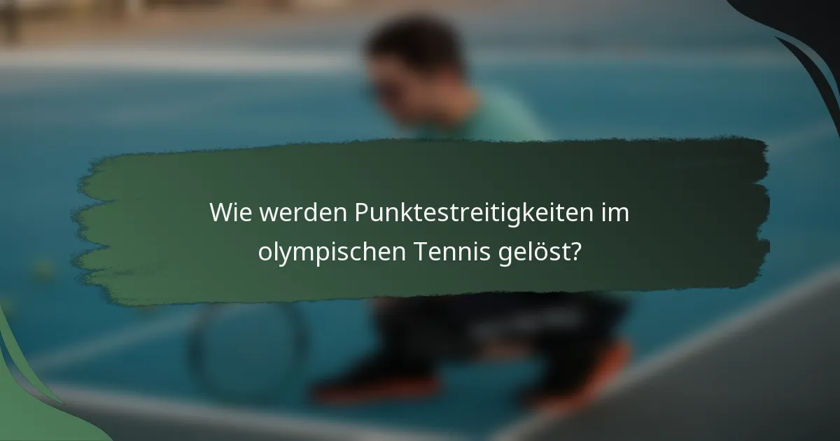 Wie werden Punktestreitigkeiten im olympischen Tennis gelöst?