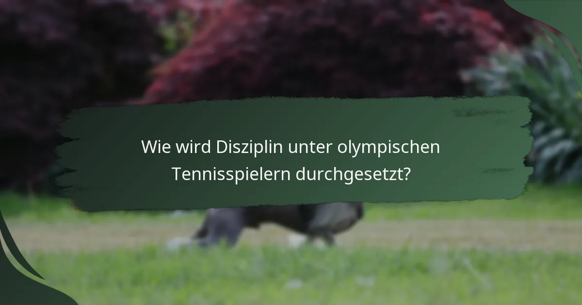 Wie wird Disziplin unter olympischen Tennisspielern durchgesetzt?