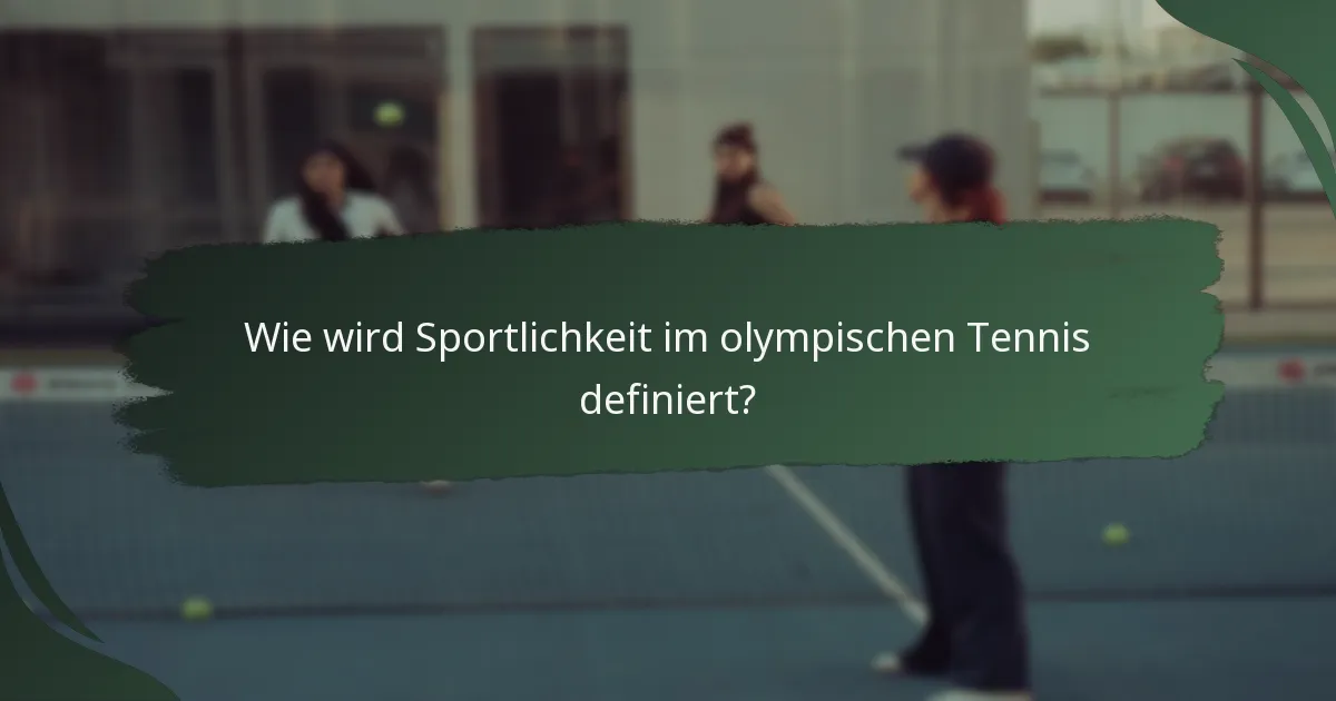 Wie wird Sportlichkeit im olympischen Tennis definiert?